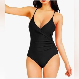 NWT OPPOSHE BK-M One Piece Swimsuit
Women Tummy Control, V Neck Bathing...